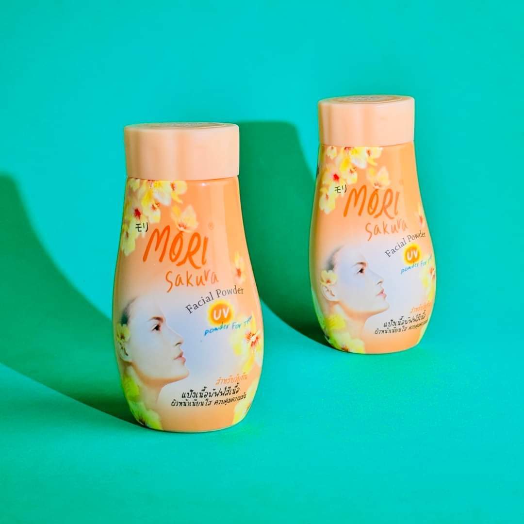MORI SAKURA FACIAL POWDER ORANGE (50g) with UV Protection.