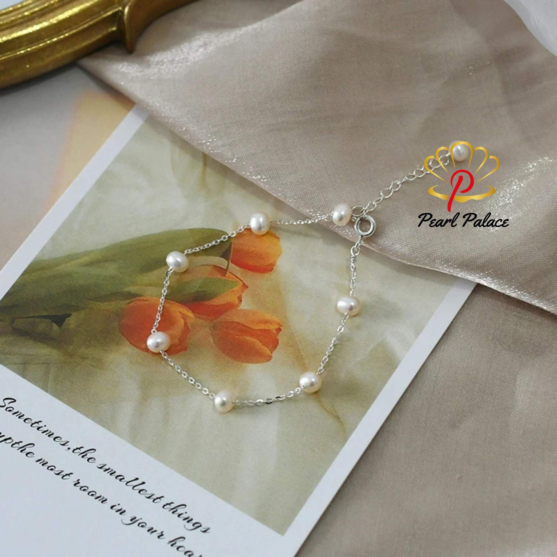 4-5mm Mini Natural Freshwater Pearl Bracelet 925 Sterling Silver Chain Jewelry Gift for Women