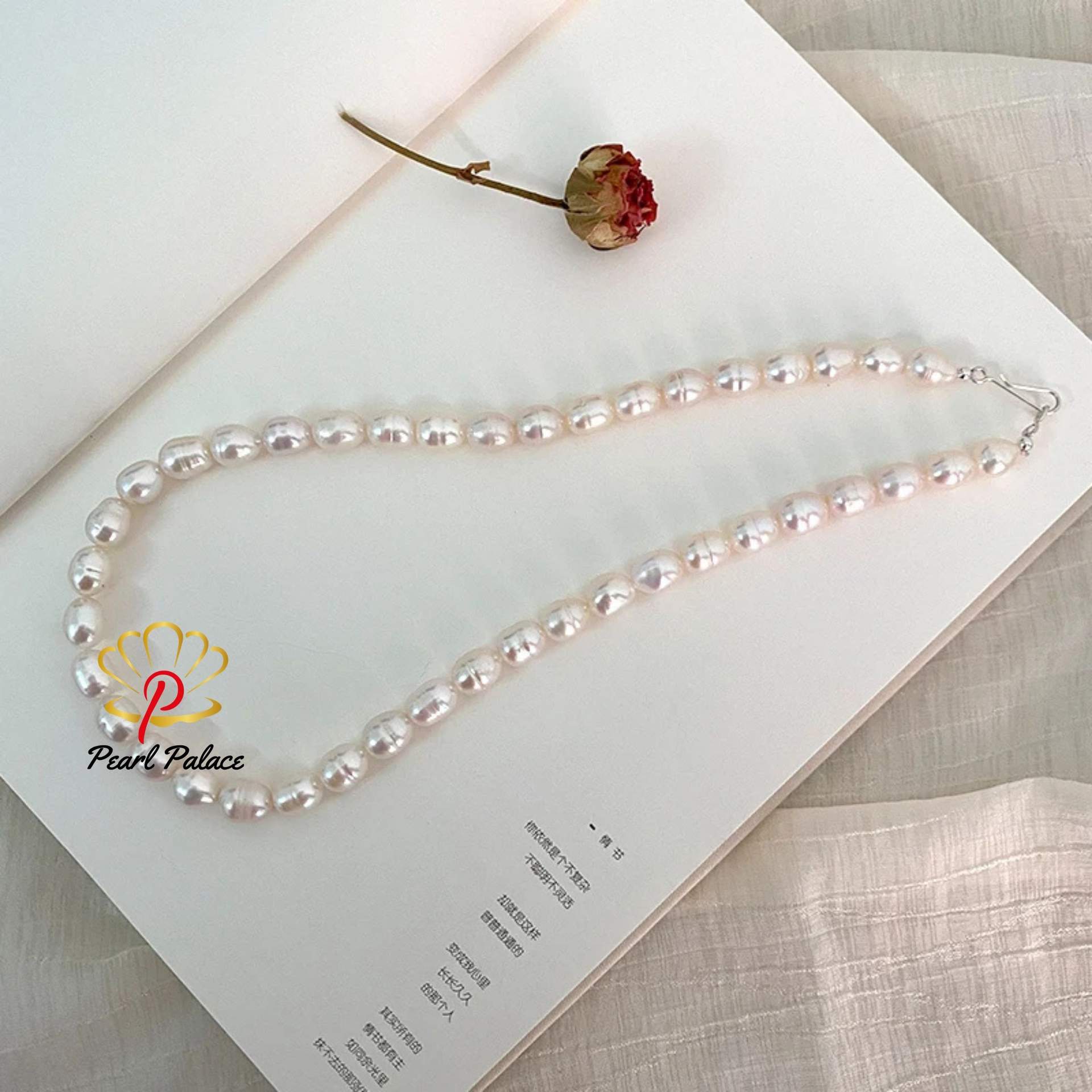 Real Freshwater Pearl Necklace 925 Sterling Silver Clasp Jewelry for Women