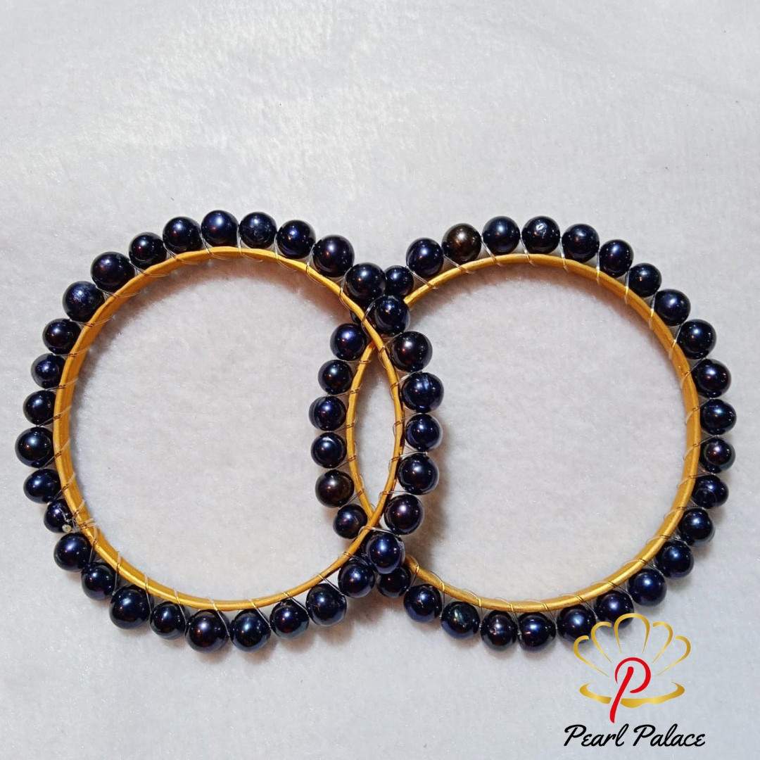 Fresh Water Pearl Black Color Fresh Water Pearl Churi